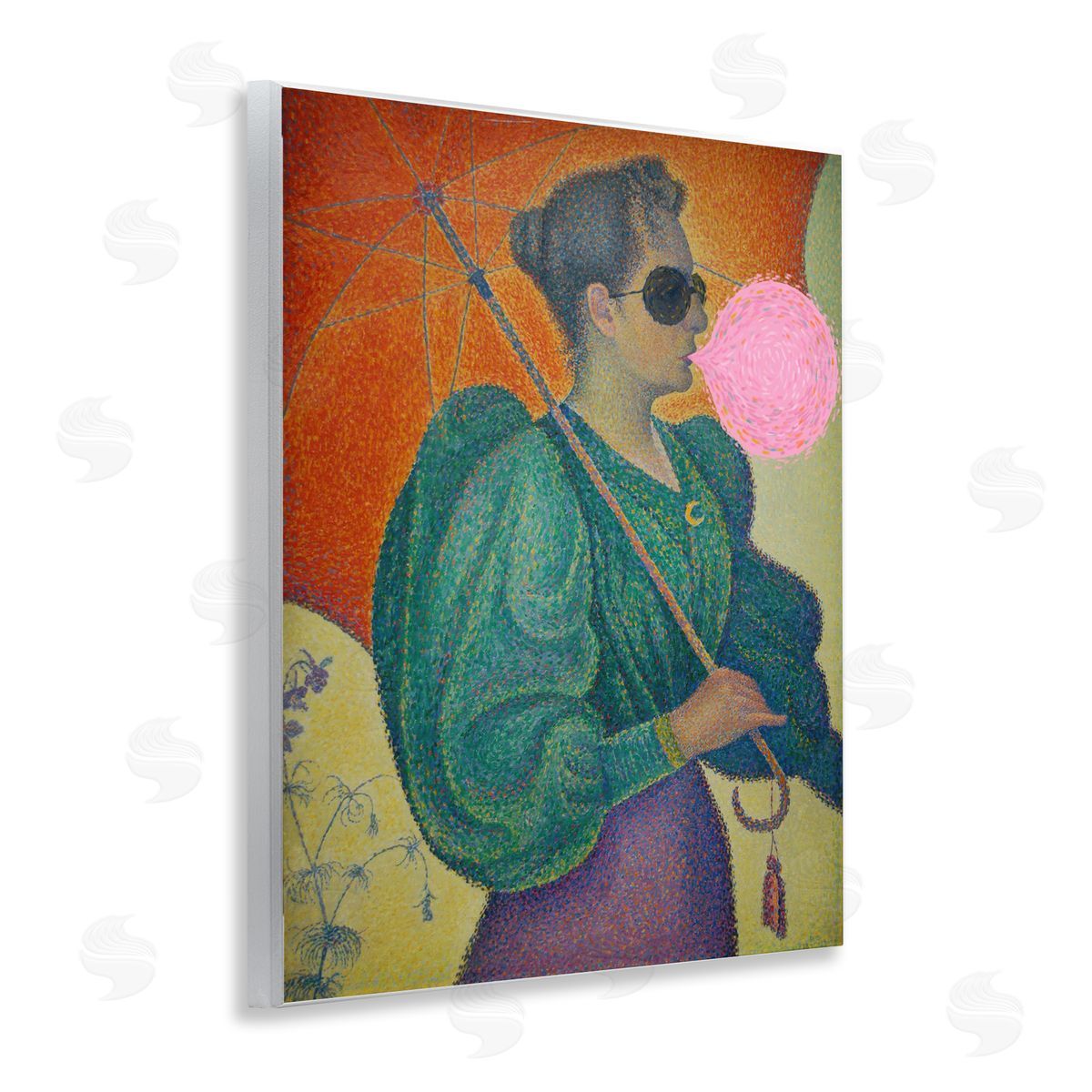Impressionist Woman & Bubblegum Wood Plaque Wall Art, Home Decor by Stupell Studio