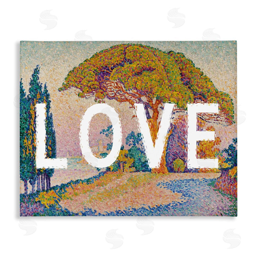 Stupell Studio | Impressionist Love over Landscape