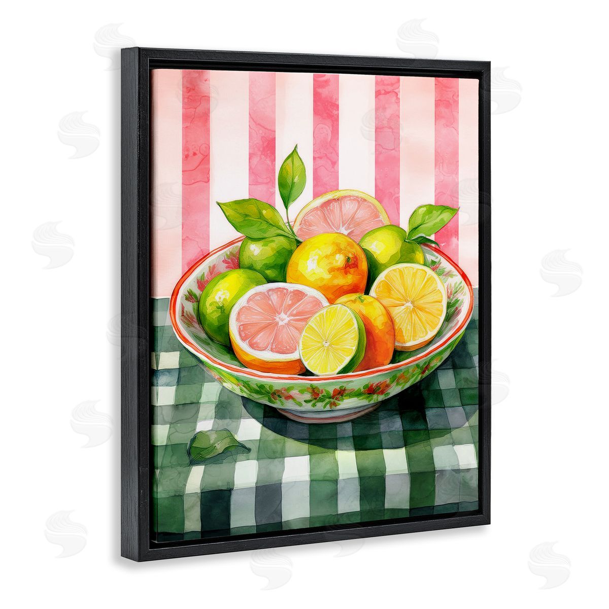 Mixed Citrus Bowl Black Floating Frame Canvas Wall Art, Home Decor by Stupell Studio