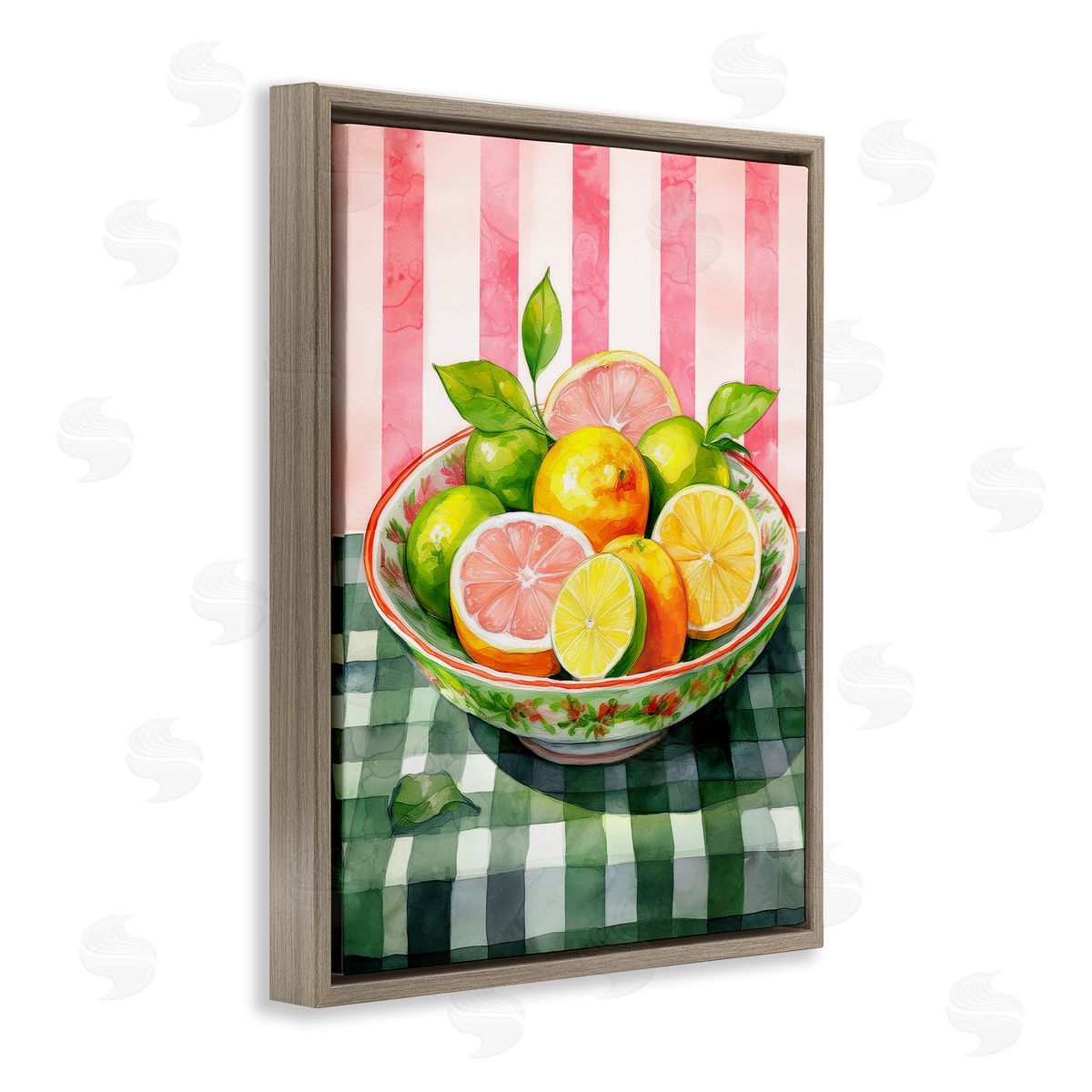 Mixed Citrus Bowl Brown Floating Frame Canvas Wall Art, Home Decor by Stupell Studio
