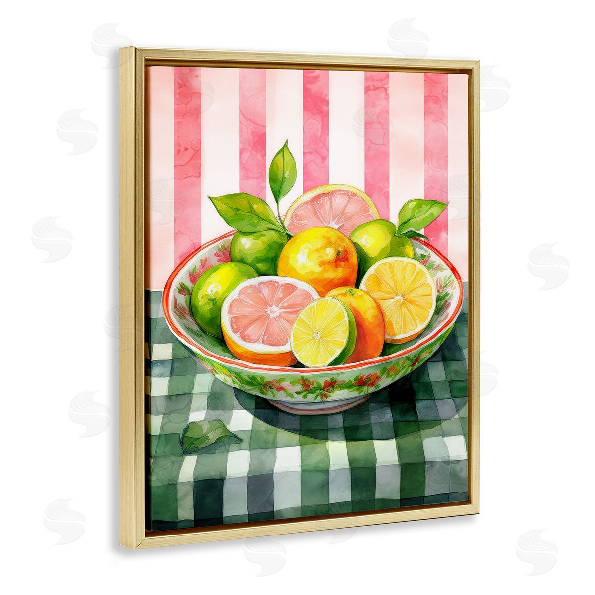 Mixed Citrus Bowl Gold Floating Frame Canvas Wall Art, Home Decor by Stupell Studio