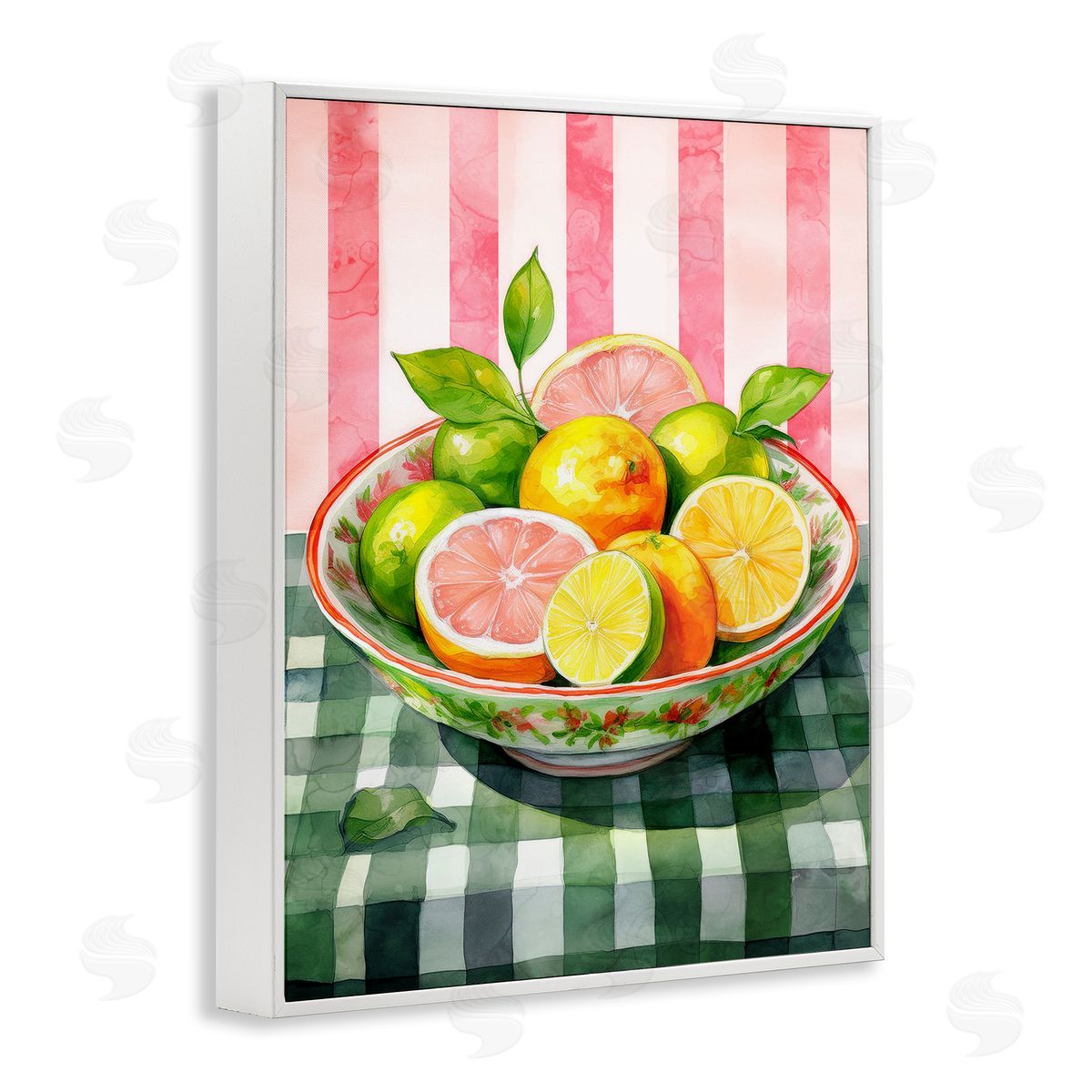 Mixed Citrus Bowl White Frame Print Wall Art, Home Decor by Stupell Studio