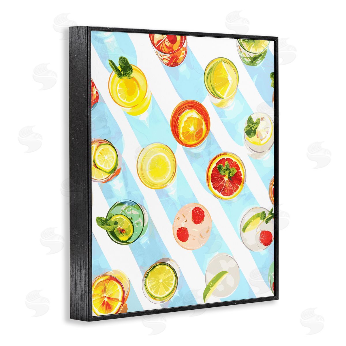 Aerial View Cocktails Black Frame Print Wall Art, Home Decor by Stupell Studio