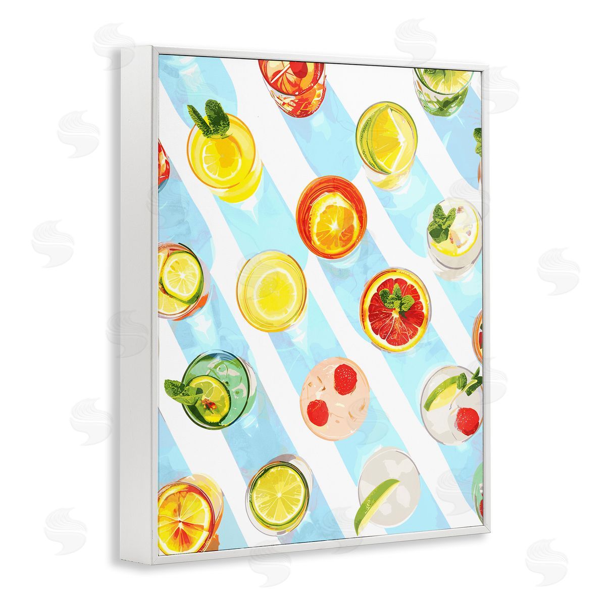 Aerial View Cocktails White Frame Print Wall Art, Home Decor by Stupell Studio