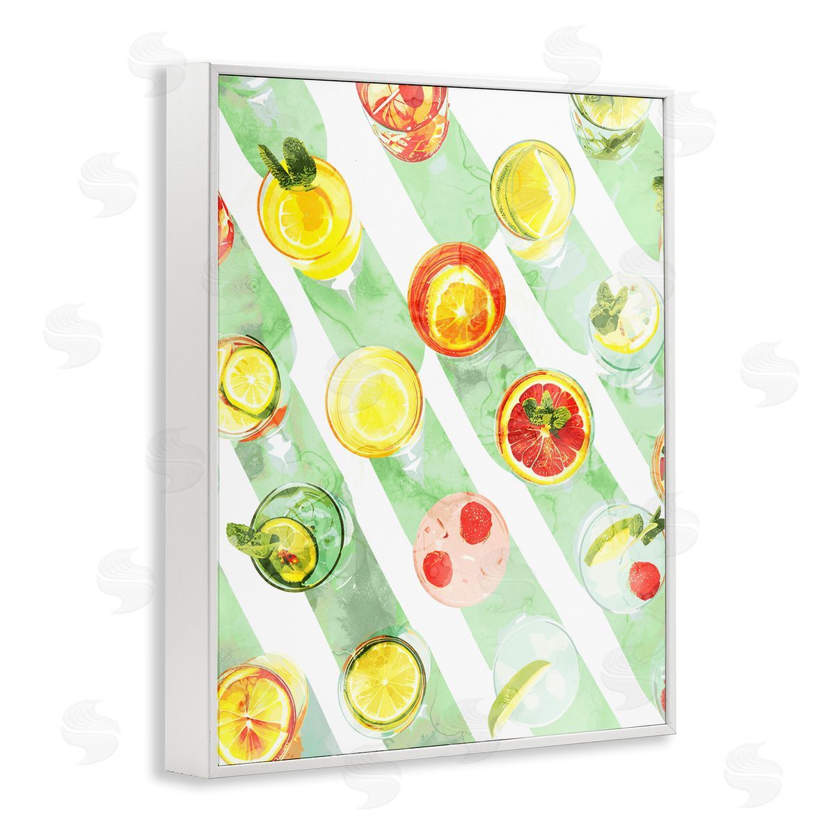 Various Cocktails Aerial View White Frame Print Wall Art, Home Decor by Stupell Studio