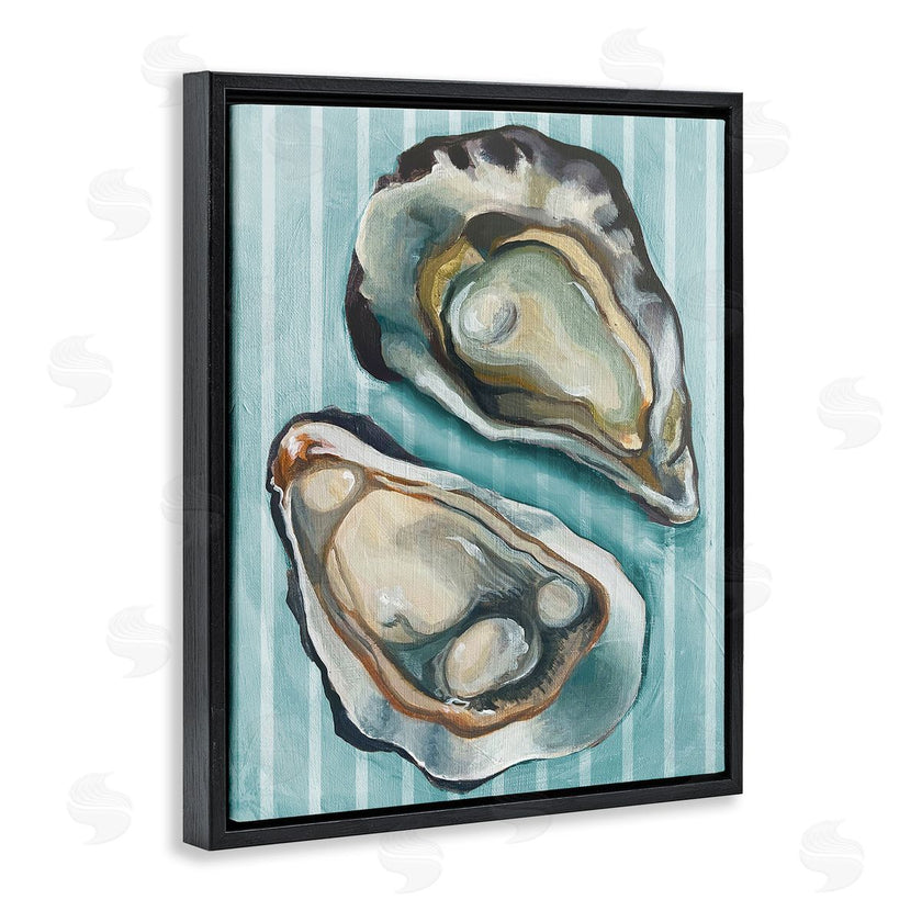 Stupell Studio | Oysters on Blue Stripes