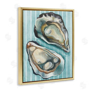 Stupell Studio | Oysters on Blue Stripes