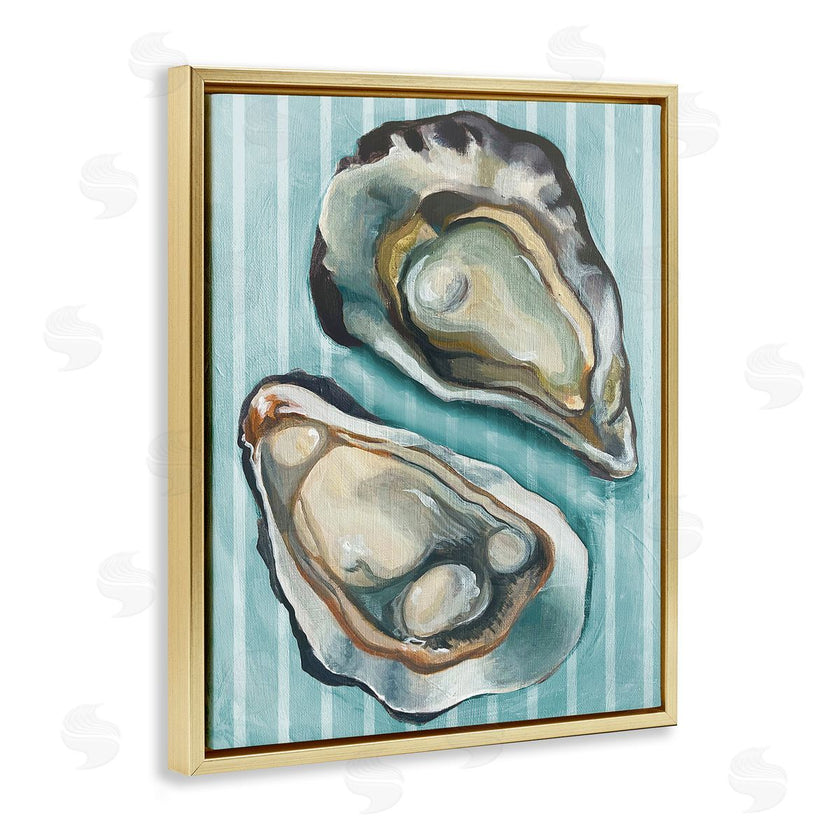 Stupell Studio | Oysters on Blue Stripes