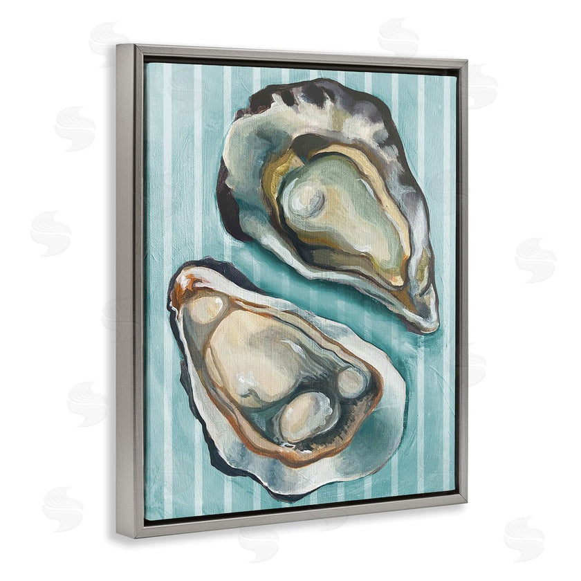 Stupell Studio | Oysters on Blue Stripes
