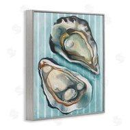 Stupell Studio | Oysters on Blue Stripes