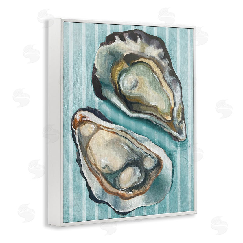 Stupell Studio | Oysters on Blue Stripes