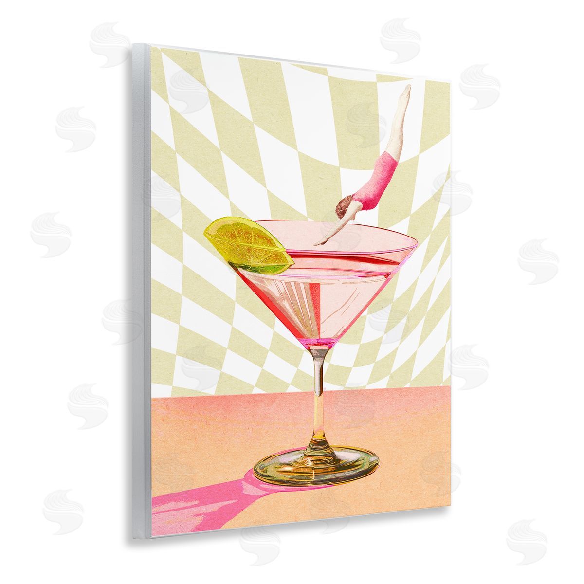 Diving into Cocktail Wood Plaque Wall Art, Home Decor by Stupell Studio