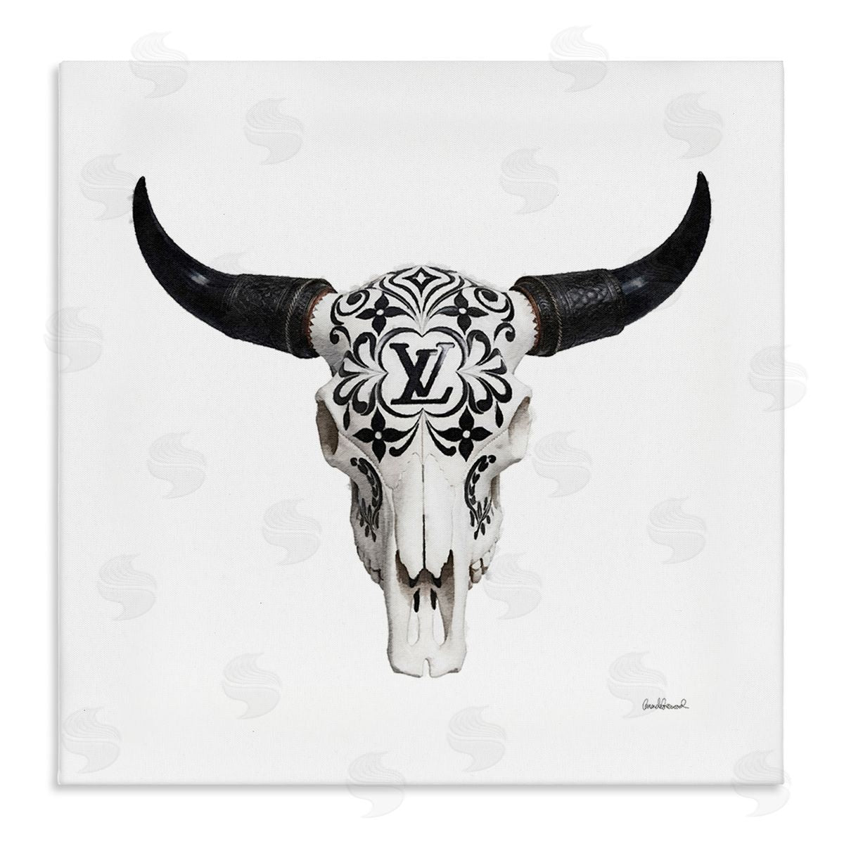 Cowgirl Skull Glam Brand Canvas Wall Art, Home Decor by Amanda Greenwood
