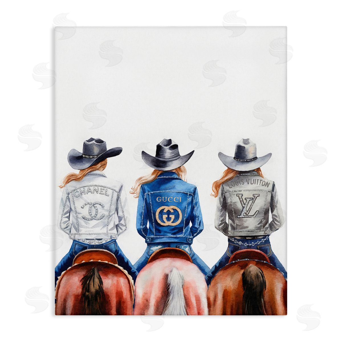 Glam Brand Cowgirls Canvas Wall Art, Home Decor by Amanda Greenwood