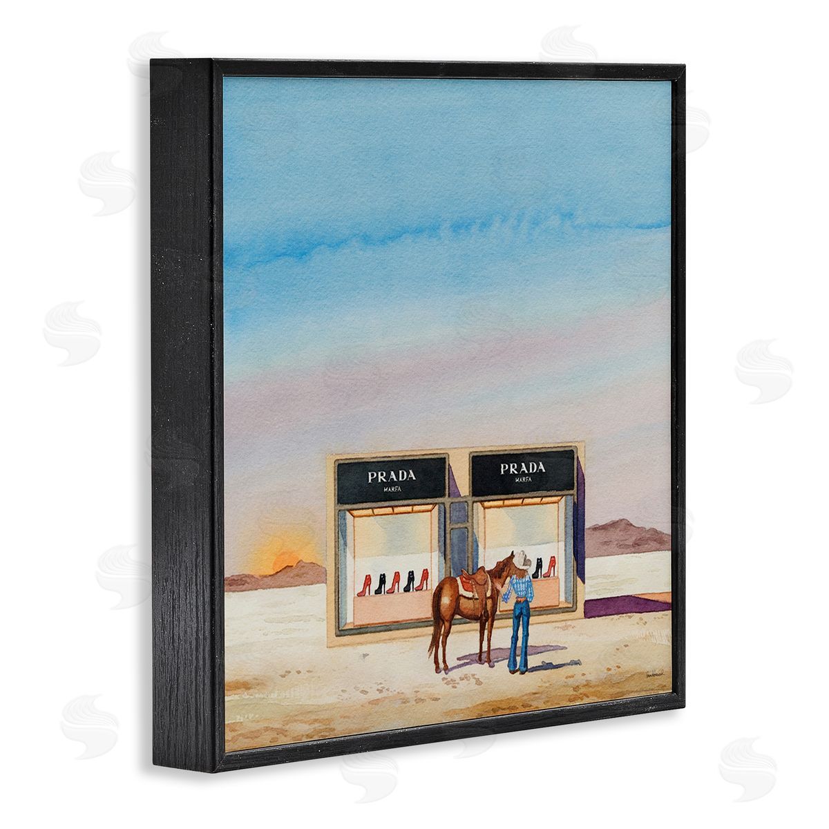 Desert Shoe Store Black Frame Print Wall Art, Home Decor by Amanda Greenwood