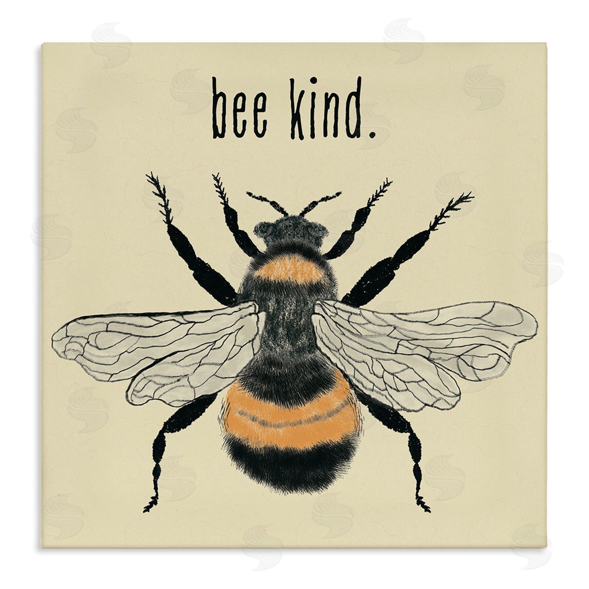 Bee Kind Detailed Bumble Canvas Wall Art, Home Decor by Carrie Cantwell