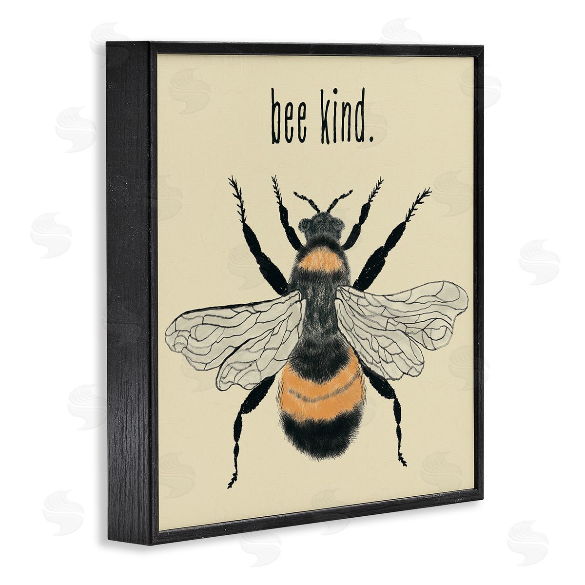 Bee Kind Detailed Bumble Black Frame Print Wall Art, Home Decor by Carrie Cantwell