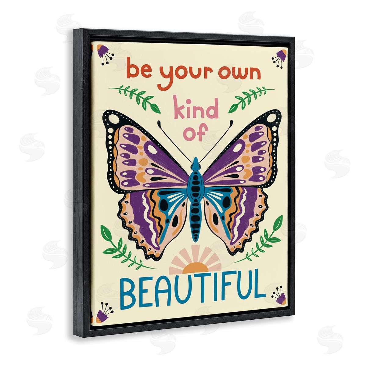 Your Own Beautiful Butterfly Black Floating Frame Canvas Wall Art, Home Decor by Carrie Cantwell