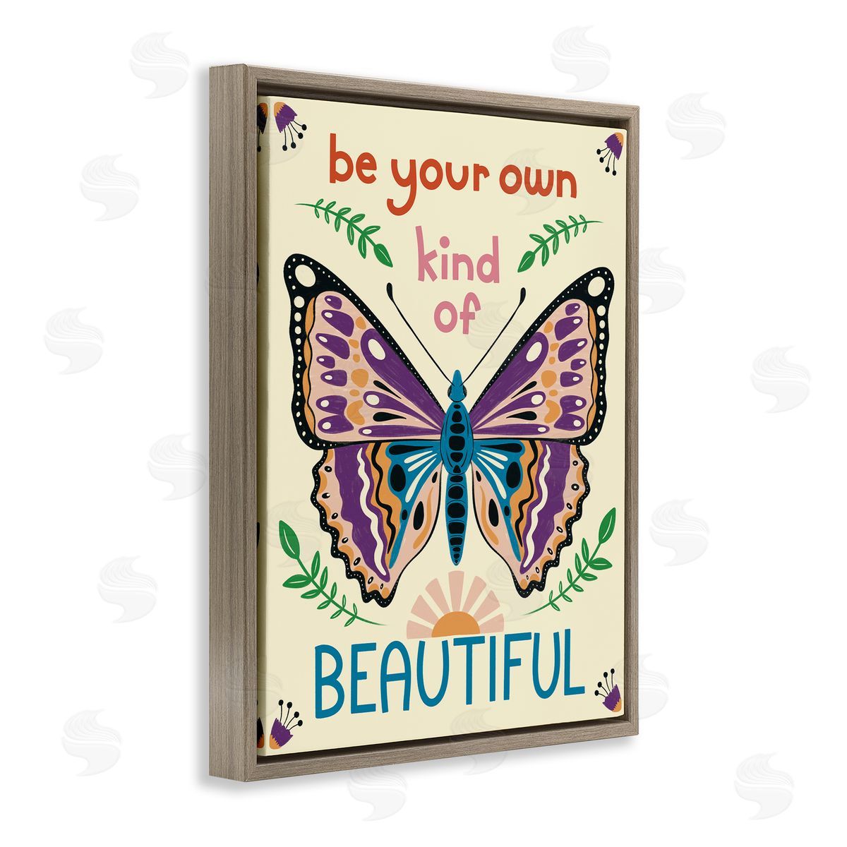 Your Own Beautiful Butterfly Brown Floating Frame Canvas Wall Art, Home Decor by Carrie Cantwell