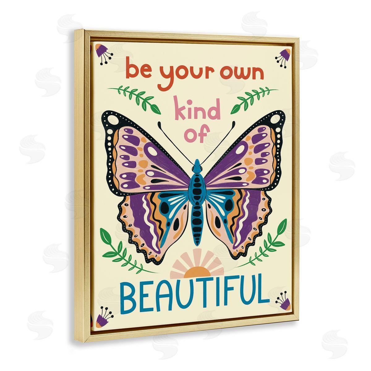 Your Own Beautiful Butterfly Gold Floating Frame Canvas Wall Art, Home Decor by Carrie Cantwell