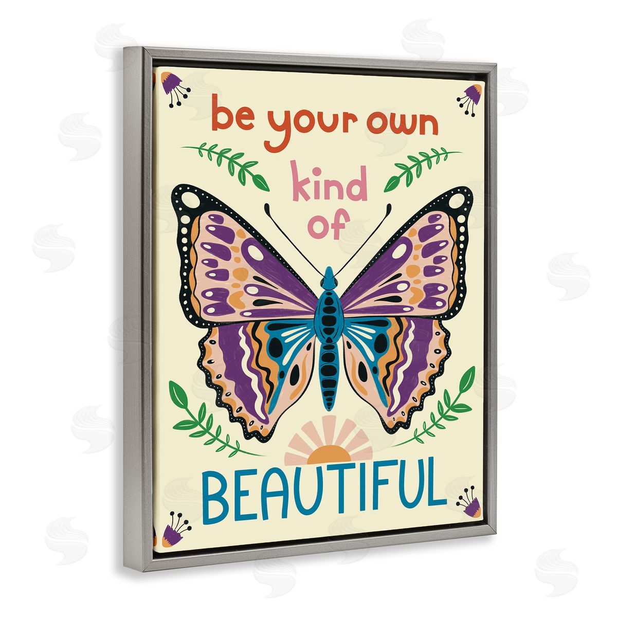 Your Own Beautiful Butterfly Grey Floating Frame Canvas Wall Art, Home Decor by Carrie Cantwell