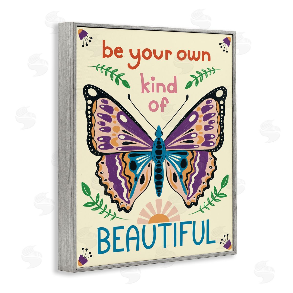 Your Own Beautiful Butterfly Grey Frame Print Wall Art, Home Decor by Carrie Cantwell