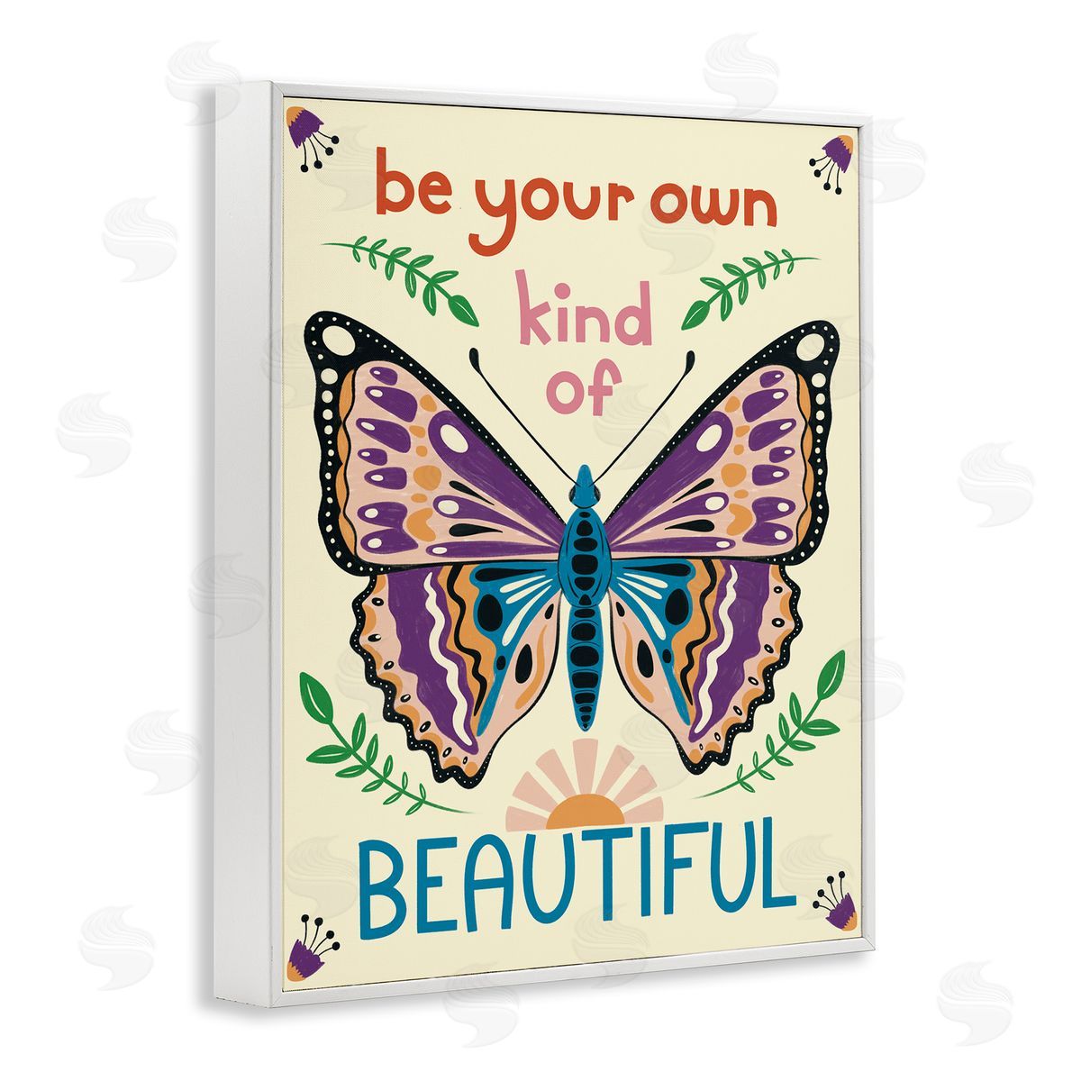 Your Own Beautiful Butterfly White Frame Print Wall Art, Home Decor by Carrie Cantwell