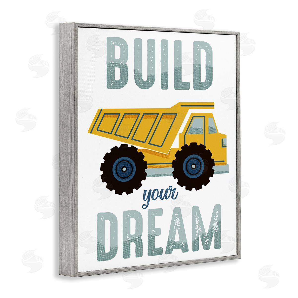 Build Your Dream Construction Grey Frame Print Wall Art, Home Decor by Marcus Prime