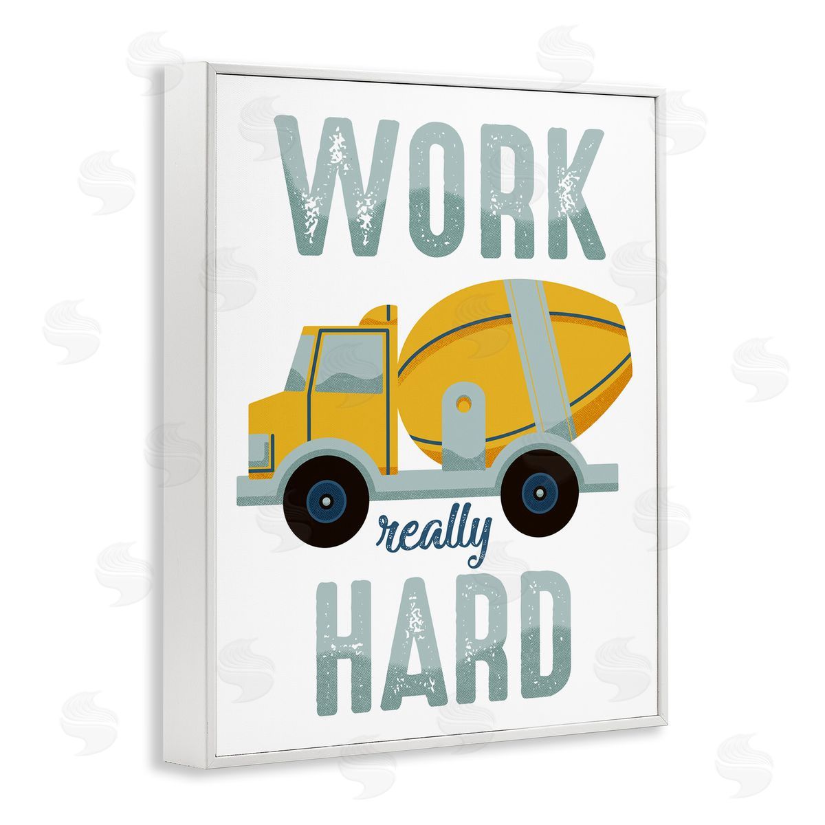 Work Really Hard Phrase White Frame Print Wall Art, Home Decor by Marcus Prime
