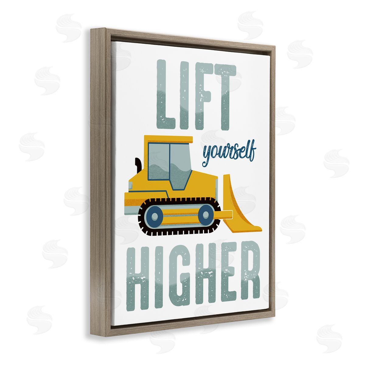 Lift Yourself Higher Phrase Brown Floating Frame Canvas Wall Art, Home Decor by Marcus Prime