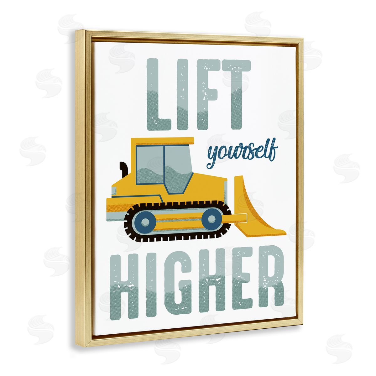 Lift Yourself Higher Phrase Gold Floating Frame Canvas Wall Art, Home Decor by Marcus Prime