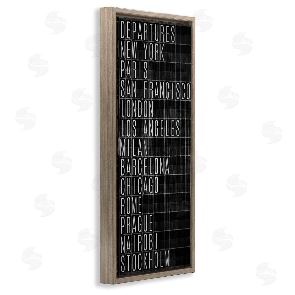 Airport Departures Major Cities Brown Floating Frame Canvas Wall Art, Home Decor by SunDance Group, LLC