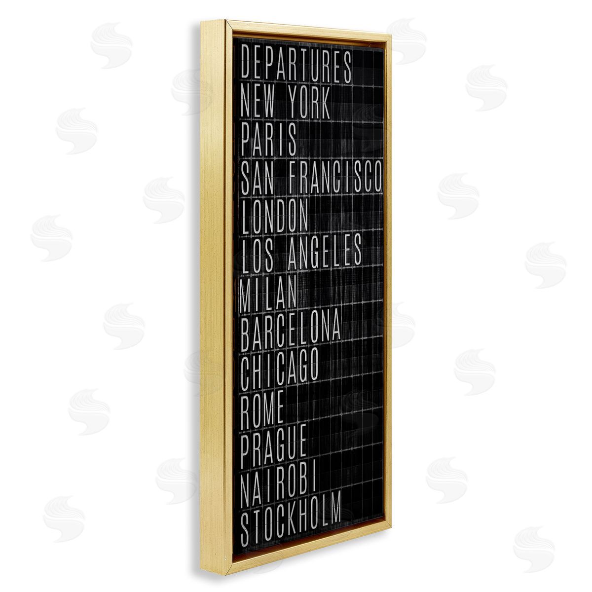 Airport Departures Major Cities Gold Floating Frame Canvas Wall Art, Home Decor by SunDance Group, LLC