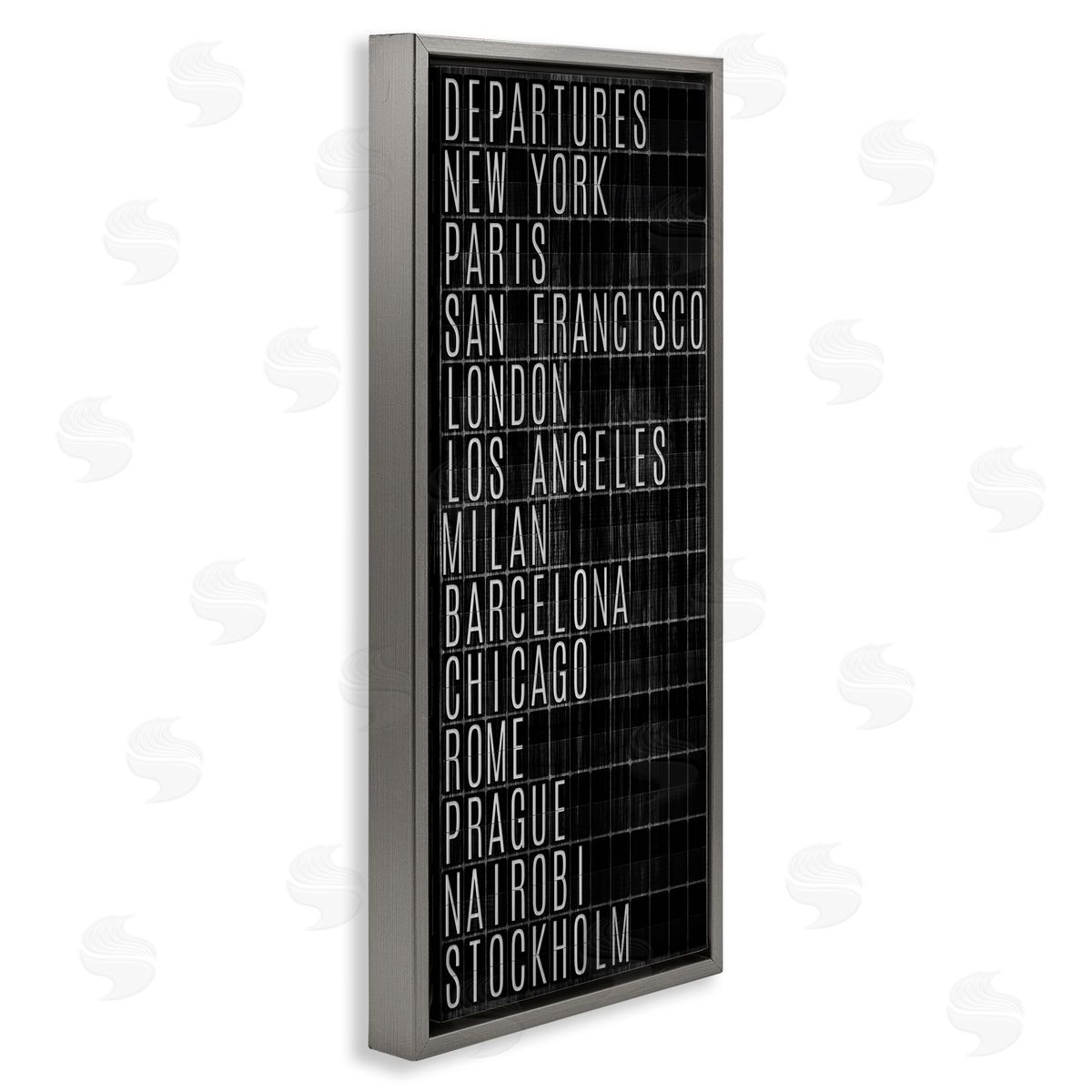 Airport Departures Major Cities Grey Floating Frame Canvas Wall Art, Home Decor by SunDance Group, LLC