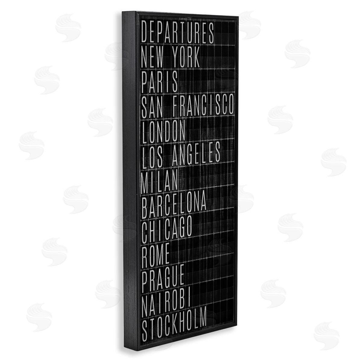 Airport Departures Major Cities Black Frame Print Wall Art, Home Decor by SunDance Group, LLC