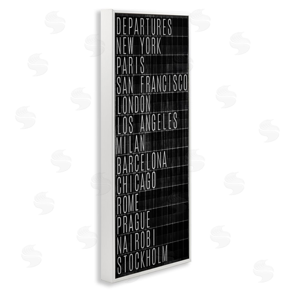 Airport Departures Major Cities White Frame Print Wall Art, Home Decor by SunDance Group, LLC