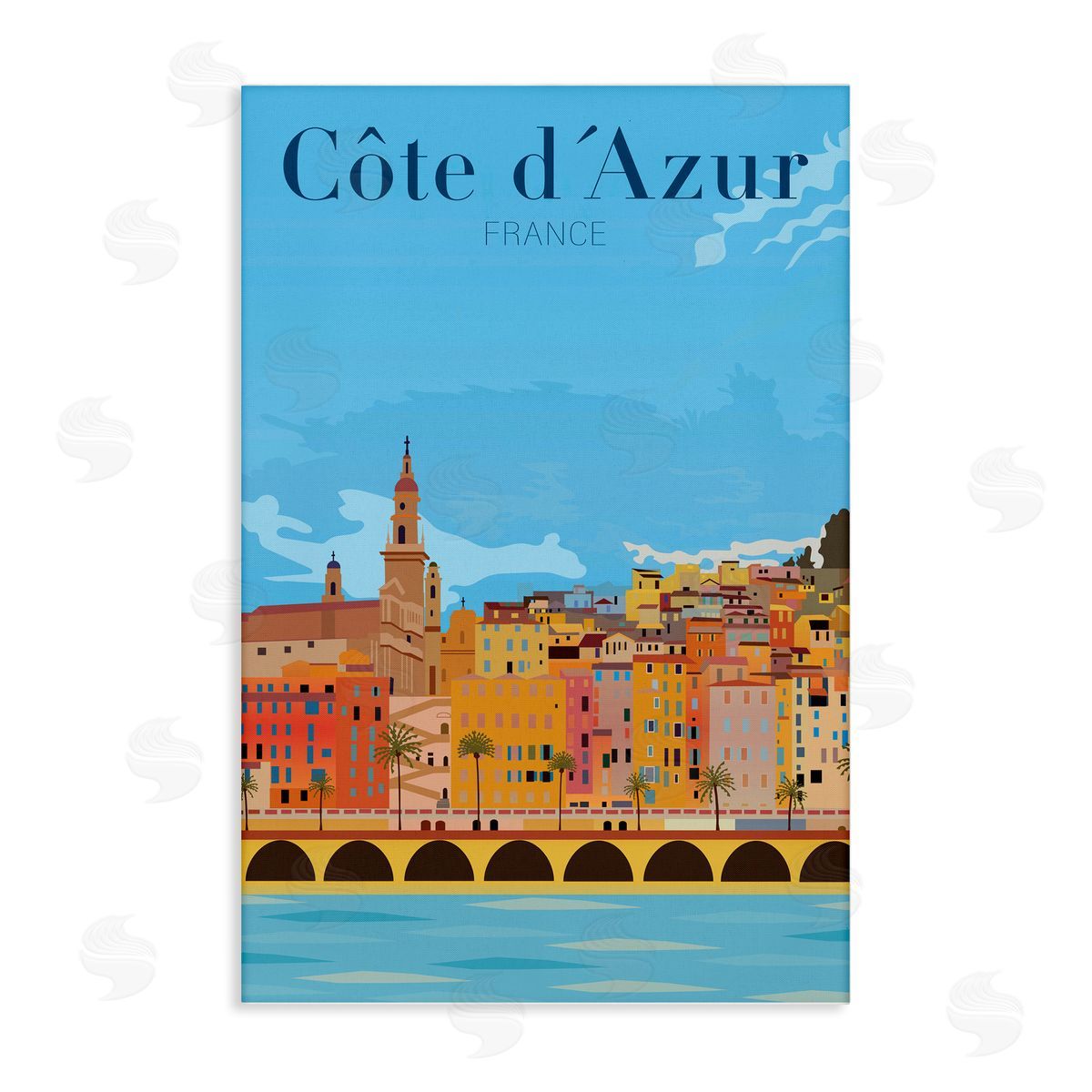 French Landmark River Canvas Wall Art, Home Decor by Jen Bucheli
