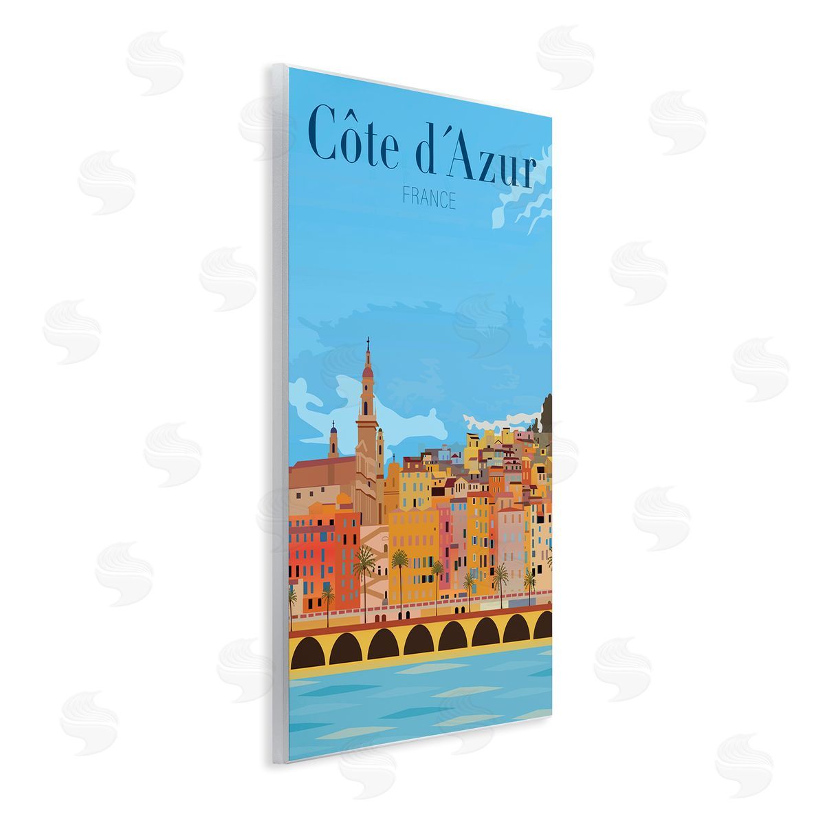 French Landmark River Wood Plaque Wall Art, Home Decor by Jen Bucheli