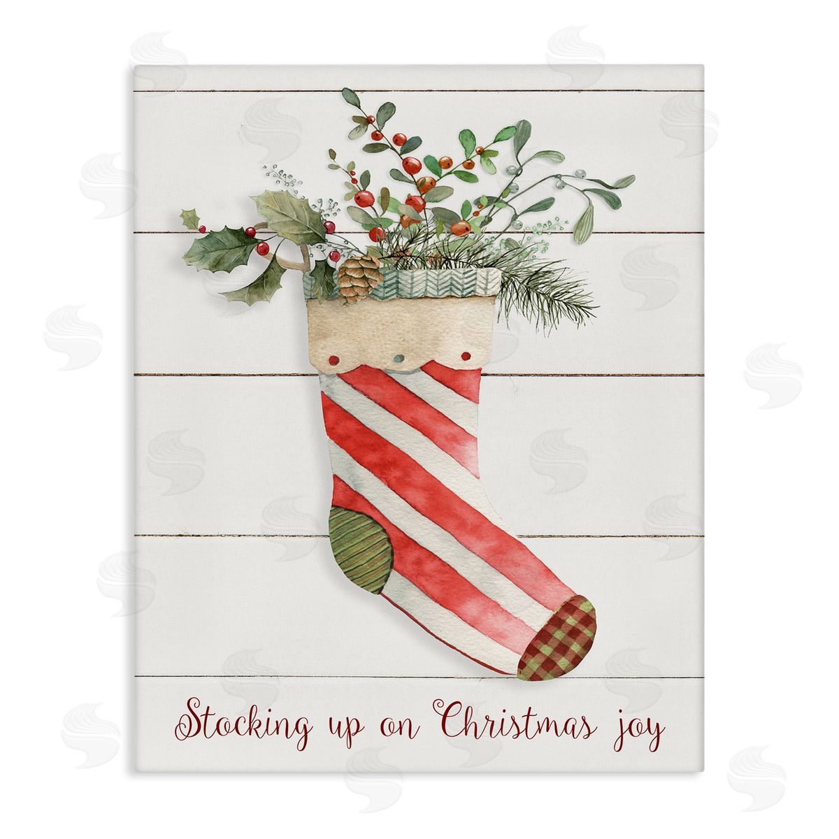 Stocking Up On Christmas Canvas Wall Art, Home Decor by Livi Finn