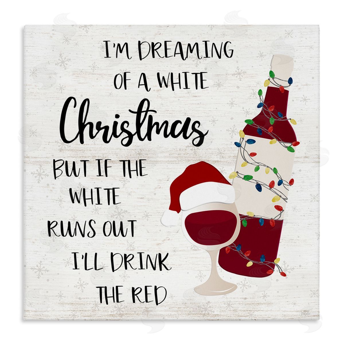 Drink The Red Christmas Canvas Wall Art, Home Decor by Natalie Carpentieri