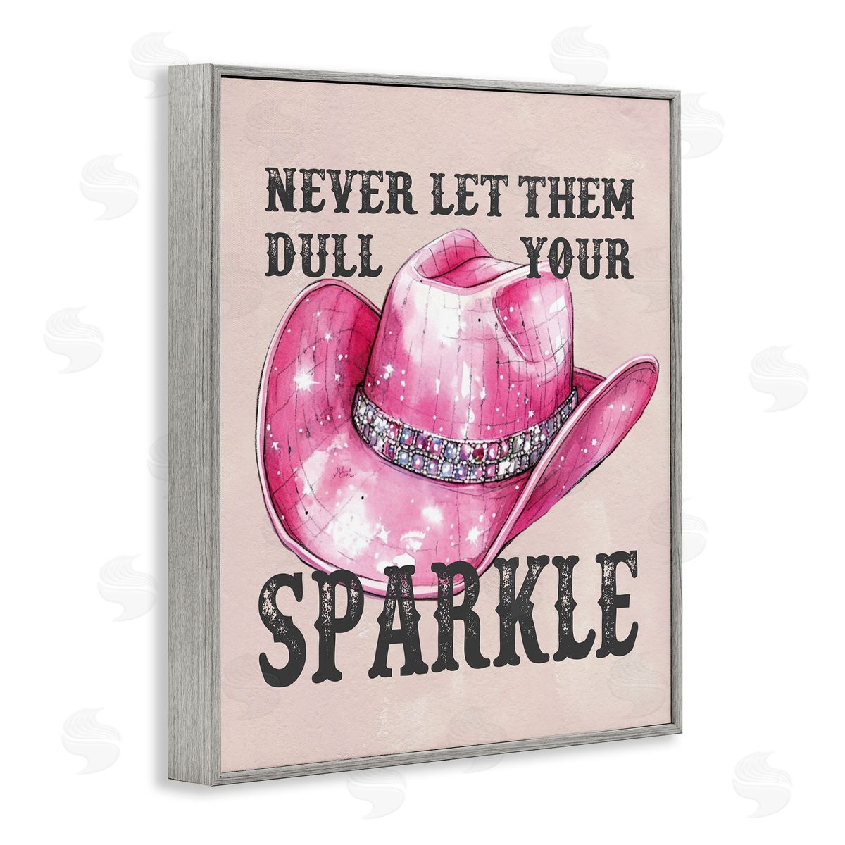 Never Let Them Dull Your Sparkle Grey Frame Print Wall Art, Home Decor by Lettered and Lined