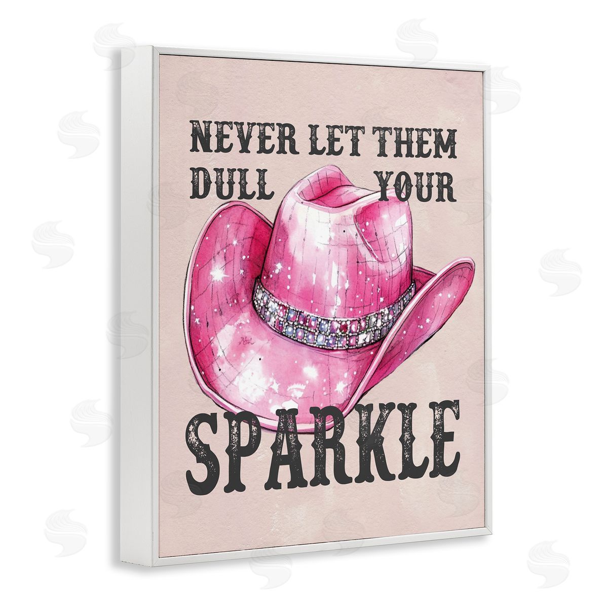 Never Let Them Dull Your Sparkle White Frame Print Wall Art, Home Decor by Lettered and Lined