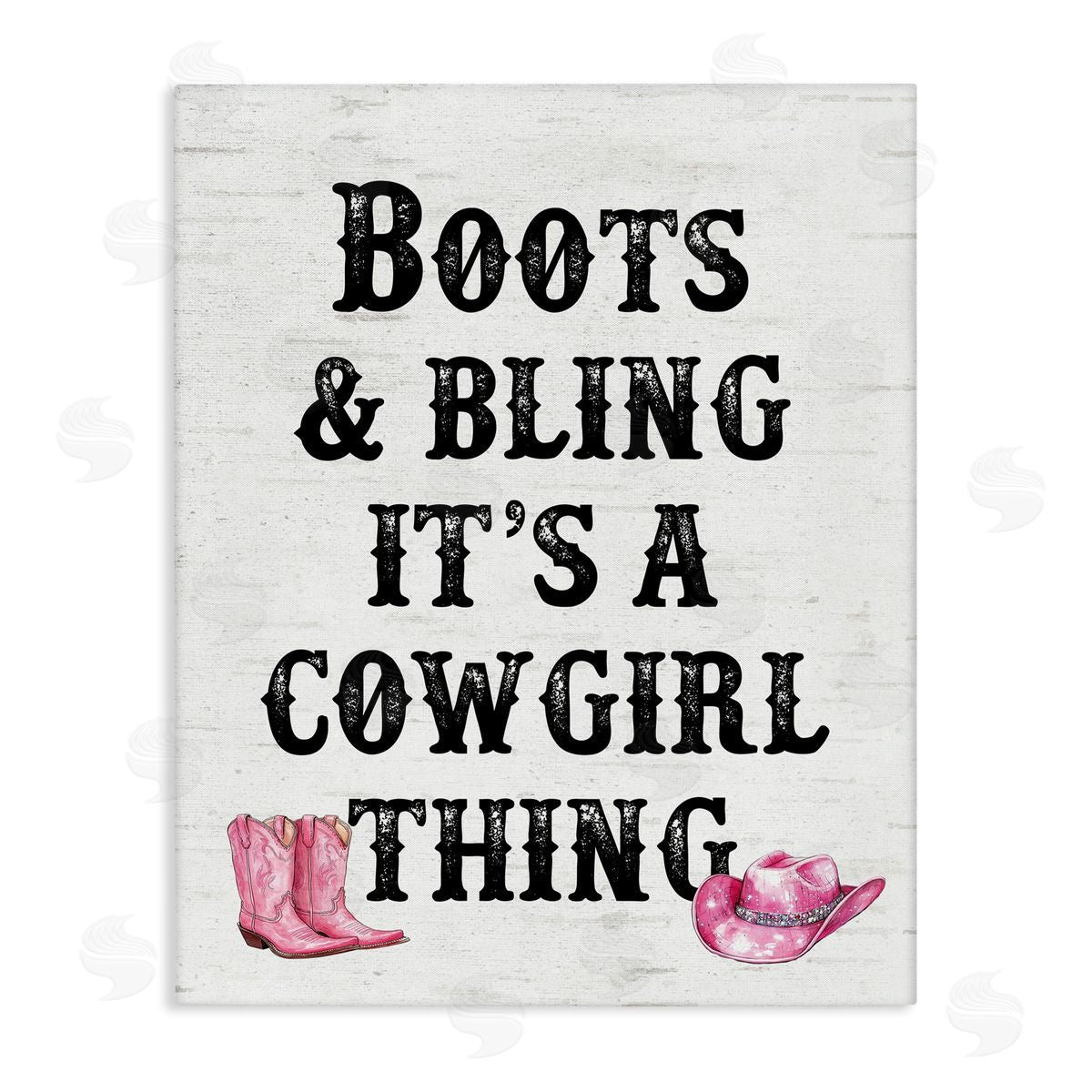 Boots & Bling Cowgirl Thing Canvas Wall Art, Home Decor by Lettered and Lined