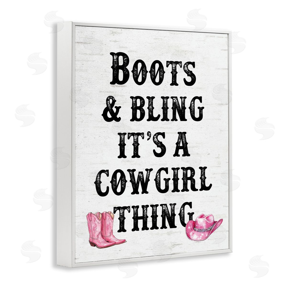 Boots & Bling Cowgirl Thing White Frame Print Wall Art, Home Decor by Lettered and Lined
