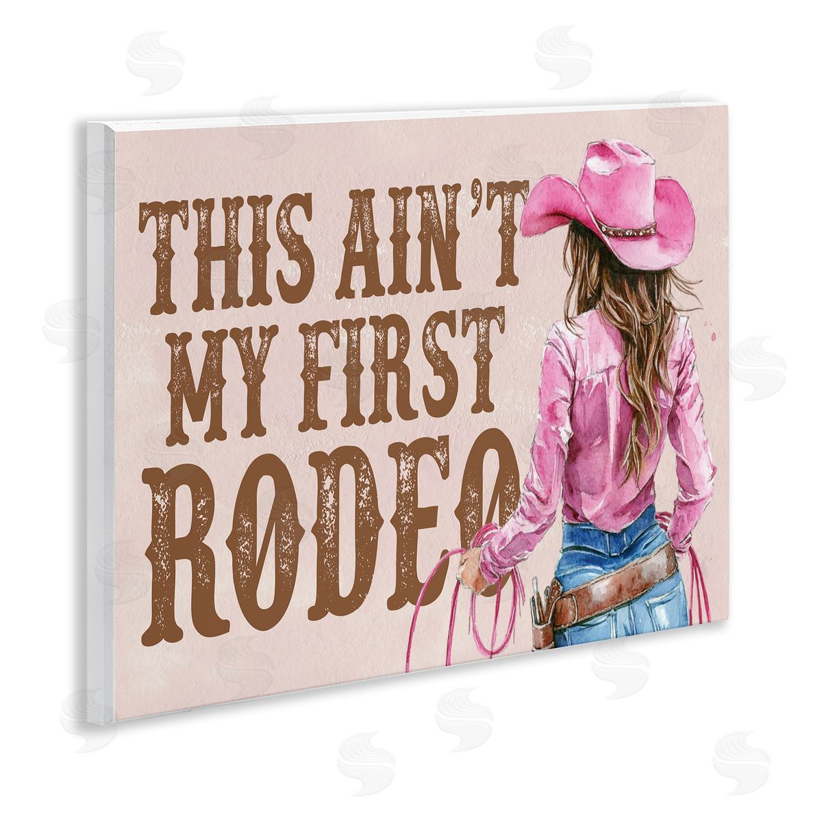 Ain't My First Rodeo Girl Wood Plaque Wall Art, Home Decor by Lettered and Lined