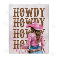 Lettered and Lined | Pink & Brown Howdy Cowgirl