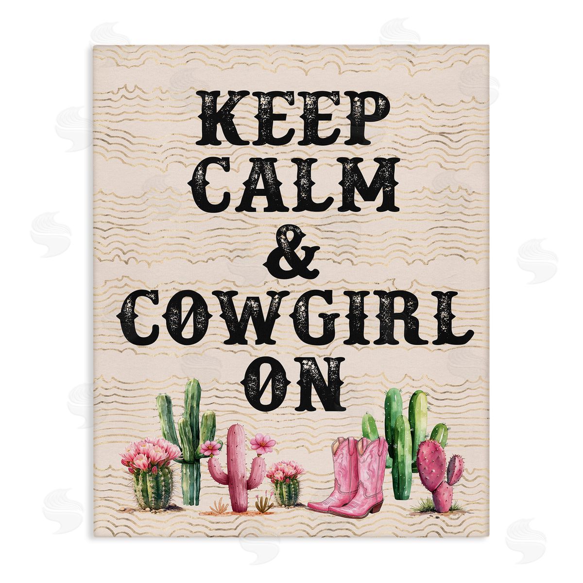 Keep Calm & Cowgirl On Canvas Wall Art, Home Decor by Lettered and Lined