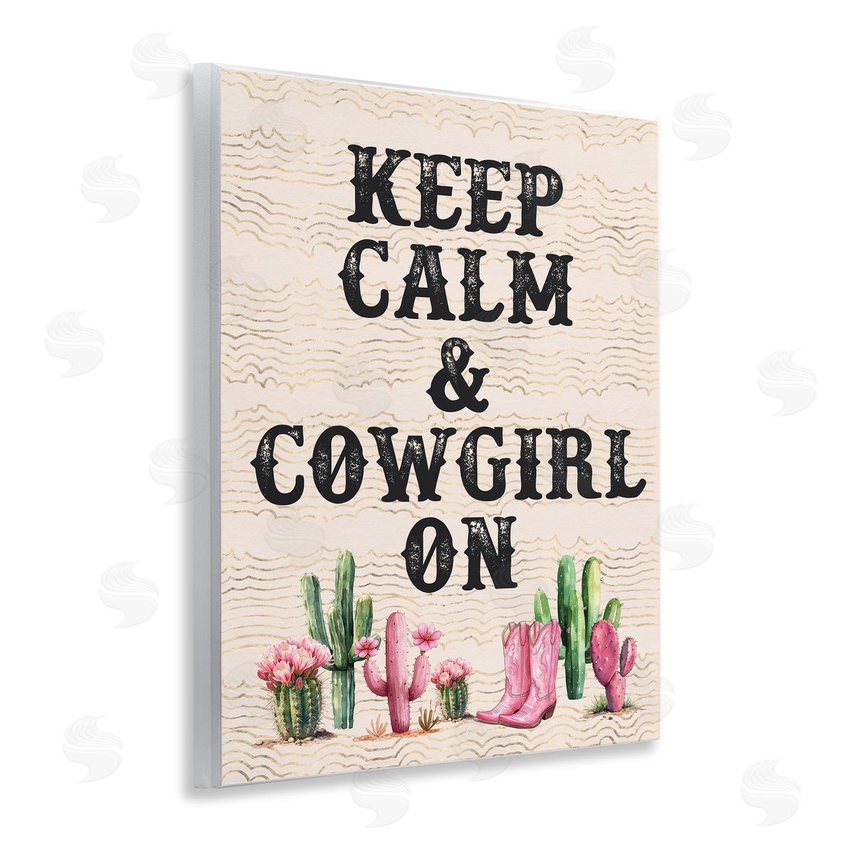 Keep Calm & Cowgirl On Wood Plaque Wall Art, Home Decor by Lettered and Lined