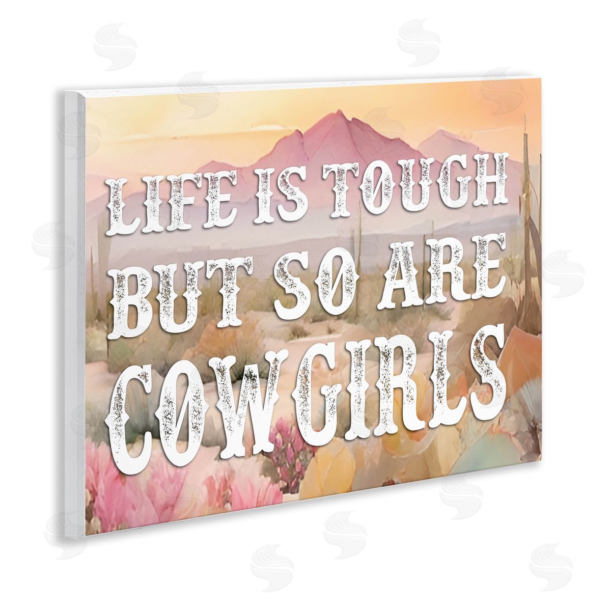 Life & Cowgirls Are Tough Wood Plaque Wall Art, Home Decor by Lettered and Lined
