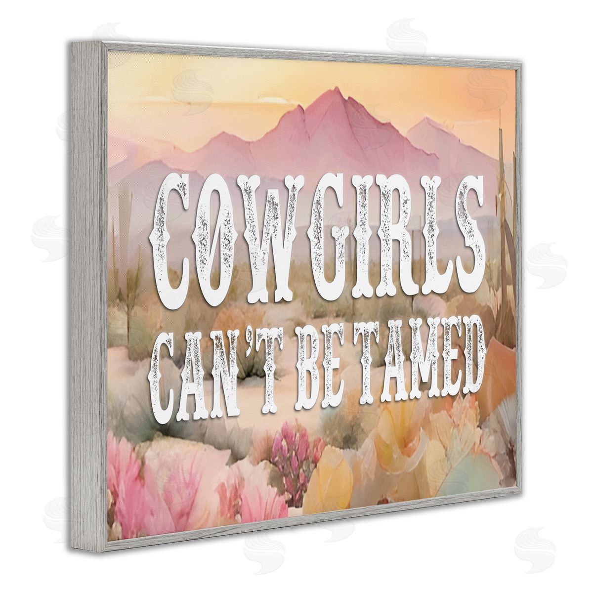 Cowgirls Can't Be Tamed Grey Frame Print Wall Art, Home Decor by Lettered and Lined